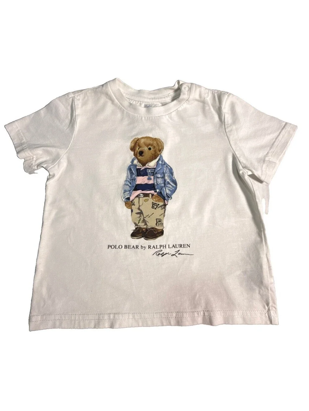 Polo Ralph Lauren Shirt Youth Size 12 Month White Short Sleeve Boys Polo Bear